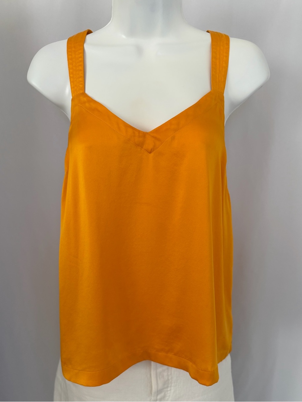 Floreat (Anthropologie) 100% Silk Cross-Back Cami Top in Marigold Size XS